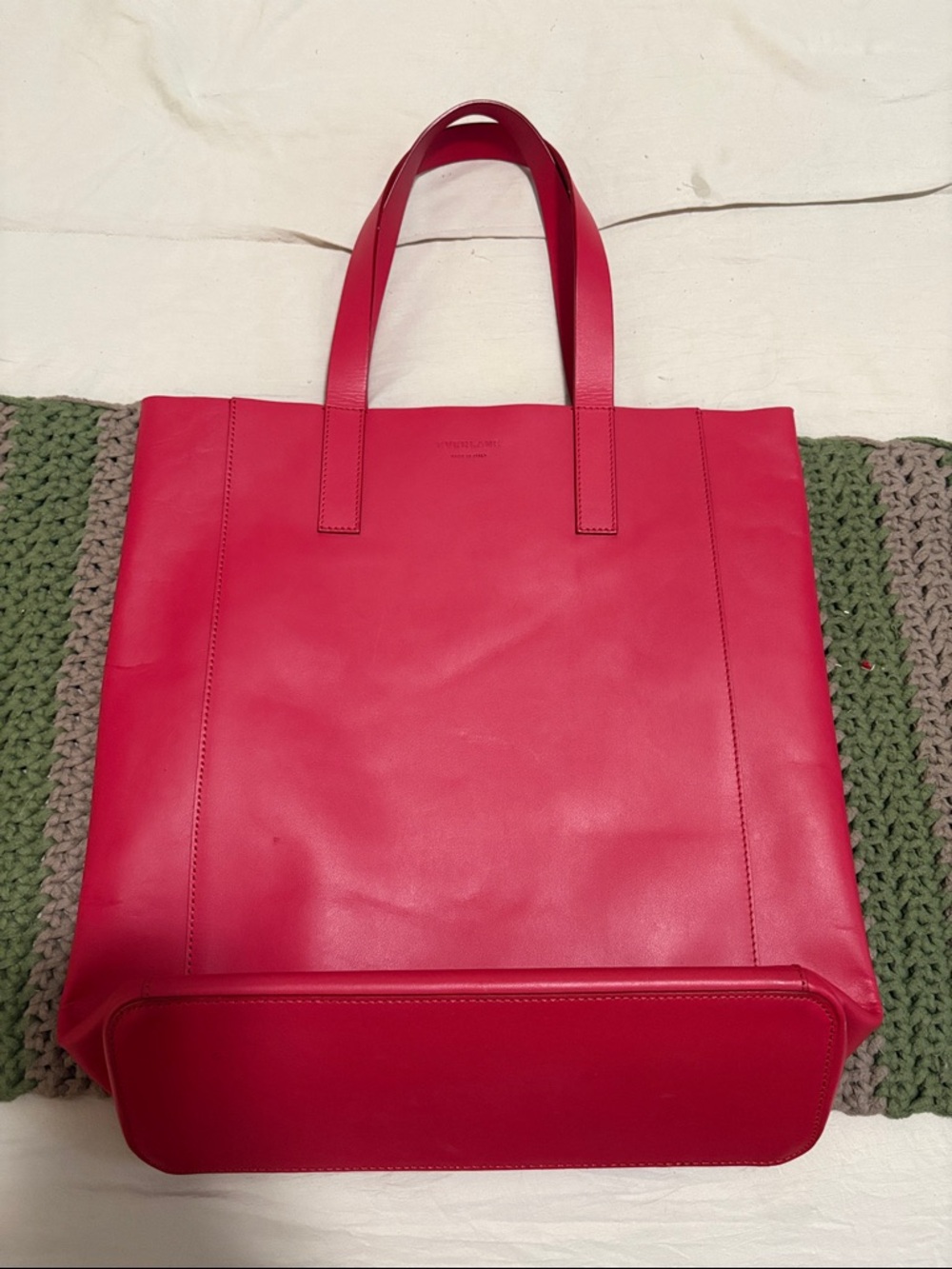 Everlane Red Leather Tote